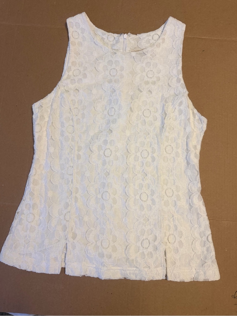 Banana Republic Cream Floral Lace Tank